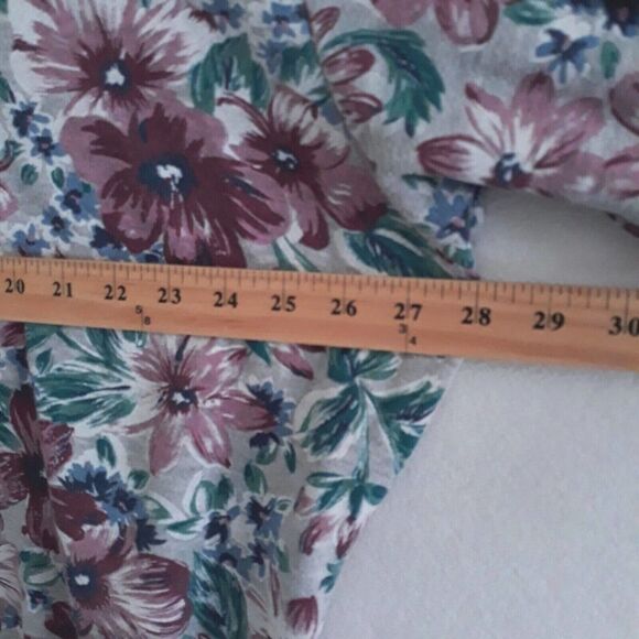 B I Gear Sport Shirt Top Womens 24W Gray Floral Long Sleeve - Picture 5 of 10